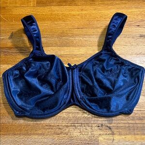 Bali Women 36DD Deep Blue Satin Unlined Unpadded Underwired Bra